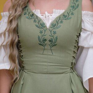 Willow Midi Dress - Sage, CottagecoreWear, Size Small